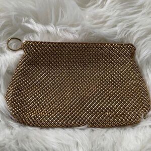 Elegant Gold Clutch with Mesh Texture